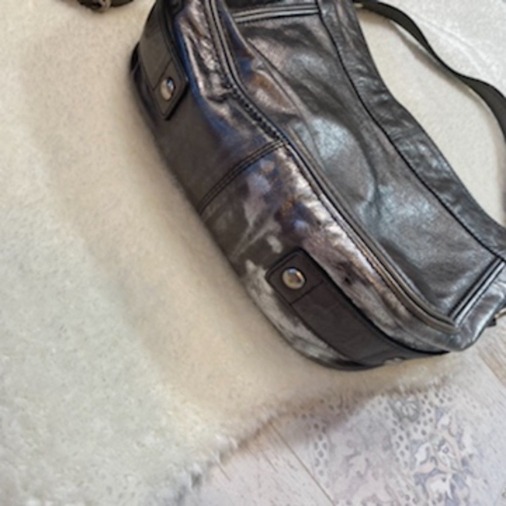 Coach Metallic Silver Crossbody Purse - Picture 9 of 15